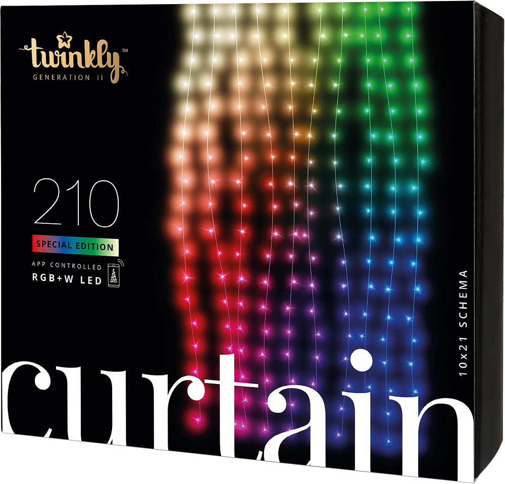 фото Гирлянда елочная электрическая curtain 210 multicolor led (1x2.1м) twinkly