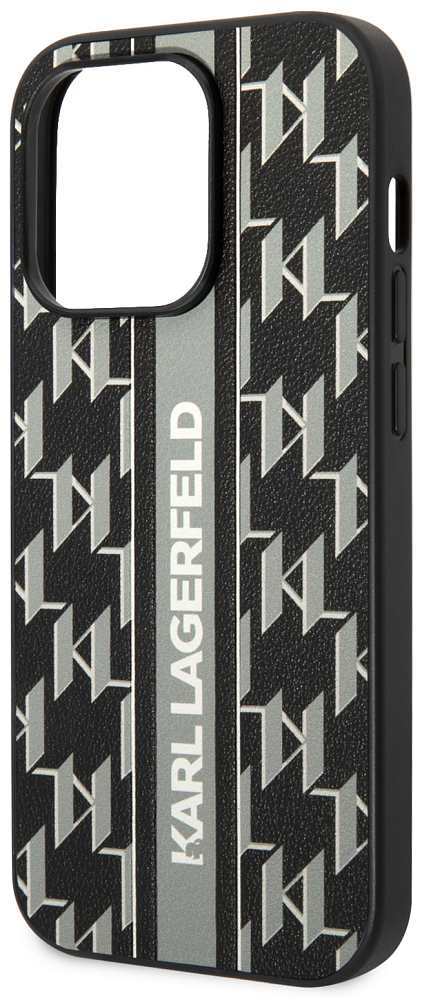

Karl Lagerfeld Чехол Monogram Stripe для iPhone 14 Pro, серый