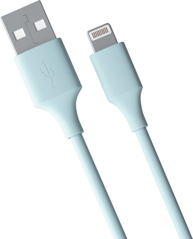 Кабель moonfish USB-А - Lightning 1 м, силикон, голубой Фото-2