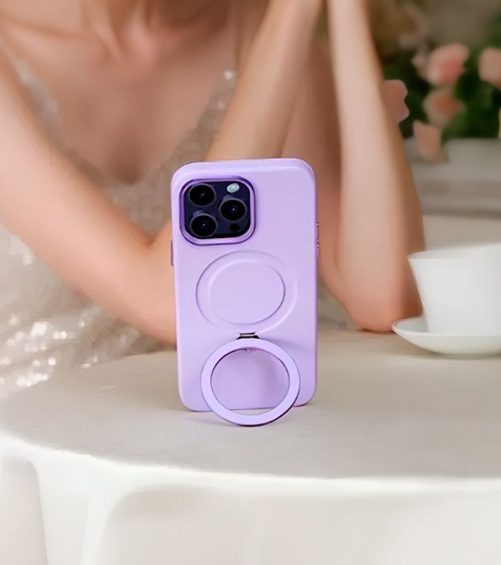 Чехол PYNANA Dancing Circle Series MagSafe для iPhone 16 Pro, фиолетовый Фото-5