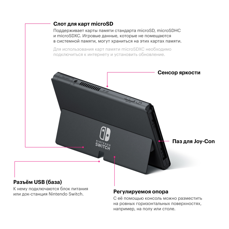 Игровая приставка Nintendo Switch OLED Model 64 ГБ, белый Фото-10