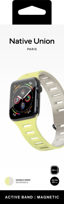 Ремешок Native Union Active Strap для Apple Watch 42/44/45/49 мм, L, силикон, лимонный+серый Фото-8