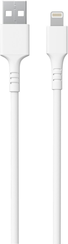 Кабель moonfish USB-A - Lightning, 1м, 2.4A, вспененный силикон, белый