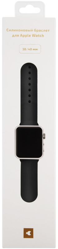Ремешок moonfish для Apple Watch 38/40/41/42 мм, силикон, черный Фото-2