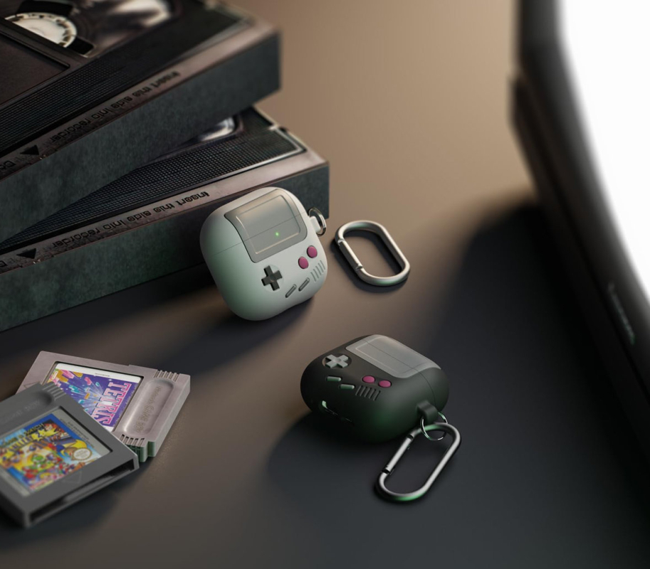 Чехол Elago Unique AW5 Game Console для AirPods 4, силикон, черный Фото-3