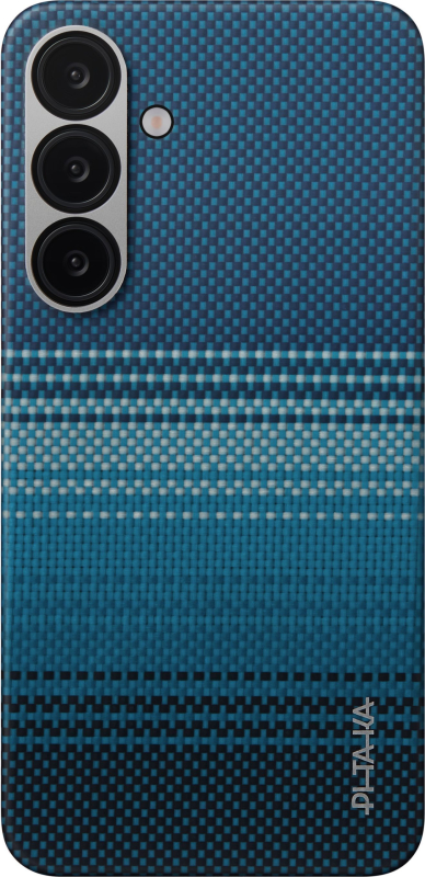 Чехол Pitaka Tactile Woven для Galaxy S25, кевлар, синий
