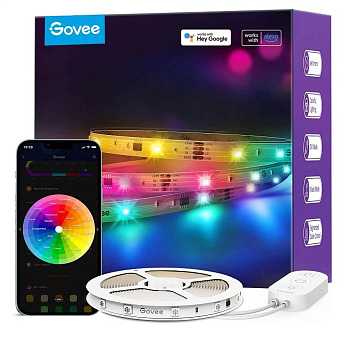 Лента светодиодная Govee Basic Wi-Fi RGBIC 10 м, цветной