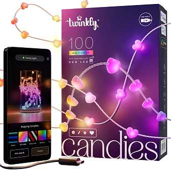 Гирлянда Twinkly Candies Heart-Shaped 100 LED, 6 м