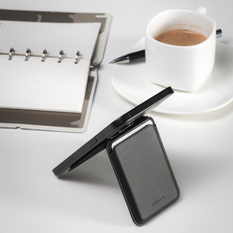 Кардхолдер для смартфона restore: hello, world! Magsafe, экокожа, черный Фото-7