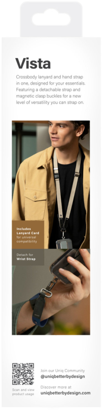 Шнурок на руку Uniq Vista 2-in-1 Lanyard, черный Фото-5