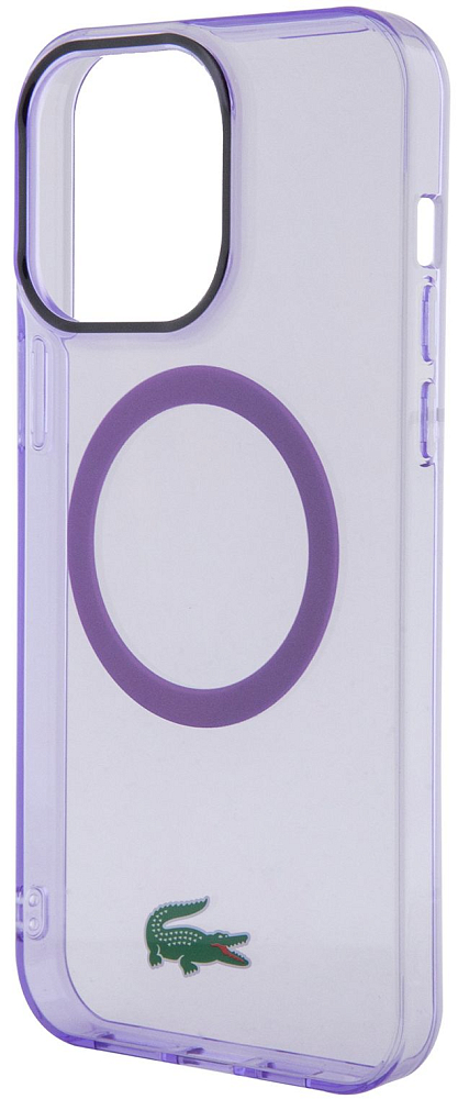 

Чехол Lacoste Hard Logo для iPhone 15 Pro MagSafe, прозрачный/фиолетовый, Чехол Hard Logo для iPhone 15 Pro MagSafe, прозрачный/фиолетовый