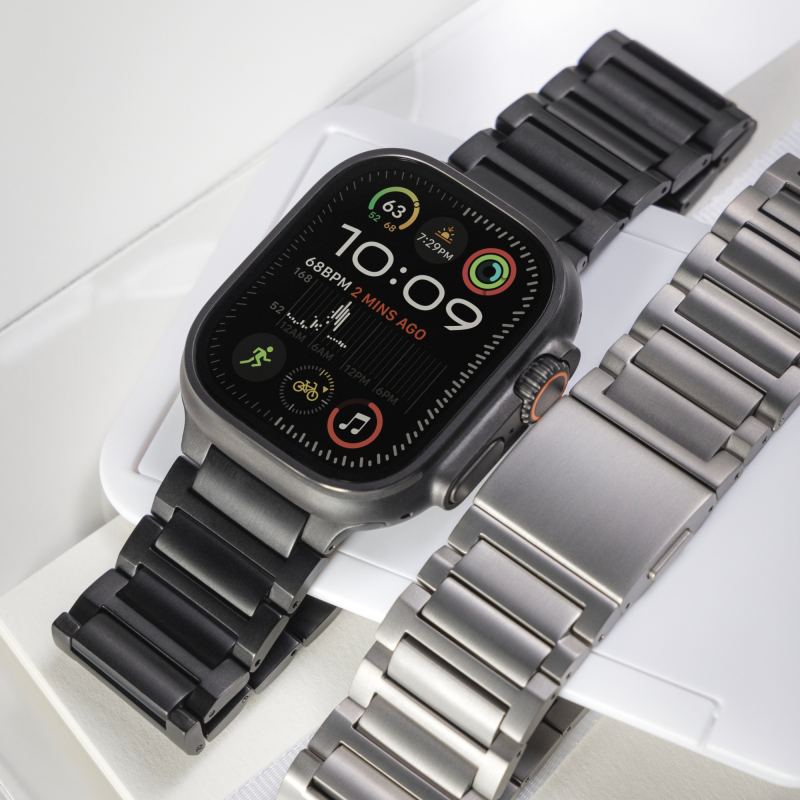 Ремешок restore: hello, world! для Apple Watch 42-49 мм, титановый черный Фото-6