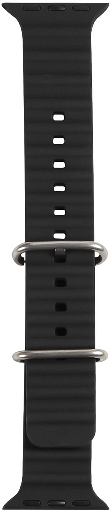 

moonfish Ремешок волнистый для Apple Watch 42/44/45/49 мм, силикон, черный