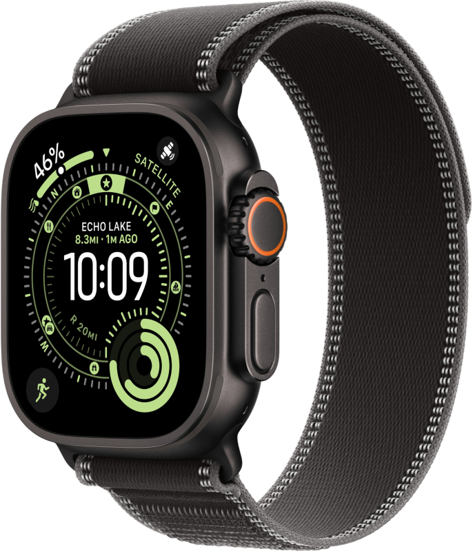 Apple Watch Ultra 3 49mm Black Ti Black Trail Loop M/L