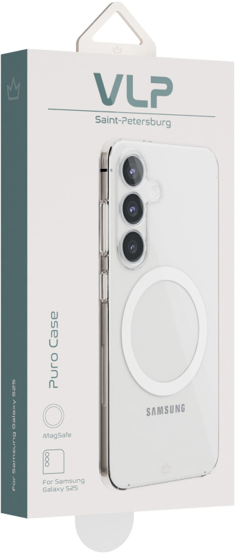 Чехол VLP Puro Case MagSafe для Galaxy S25, поликарбонат, прозрачный Фото-5