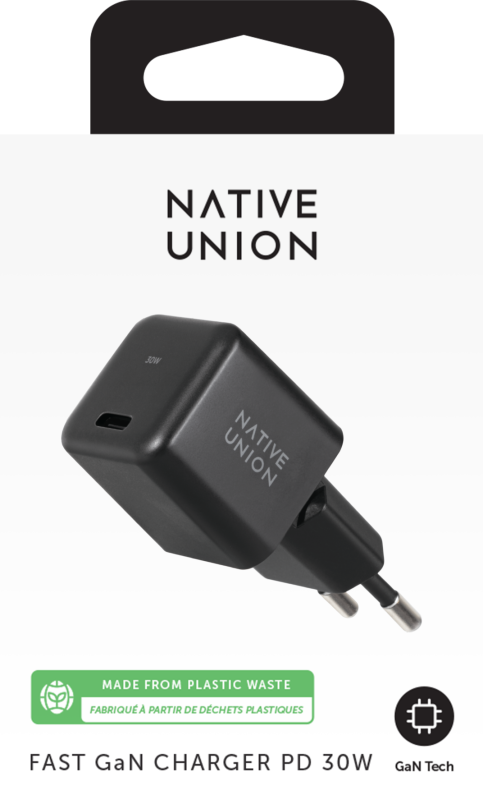 Сетевое зарядное устройство Native Union Fast GaN Charger USB-C, PD, 30 Вт, черный Фото-5