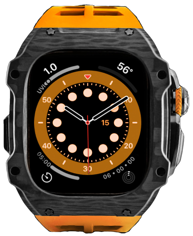 Чехол Caviar Case Hypercarfor для Apple Watch Ultra 49 мм, сталь, черный/золотой