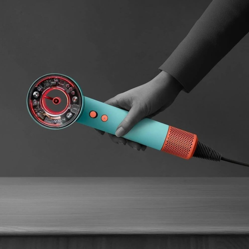 Фен Dyson Supersonic HD16, 5 насадок, голубой+оранжевый Фото-8