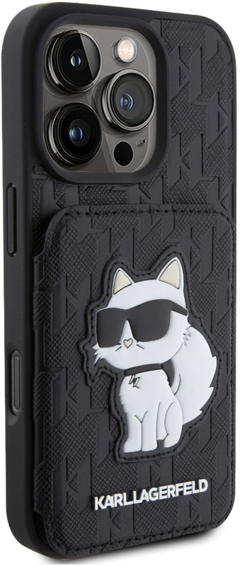 Чехол Karl Lagerfeld Cardslot Stand для iPhone 16 Pro Max, черный