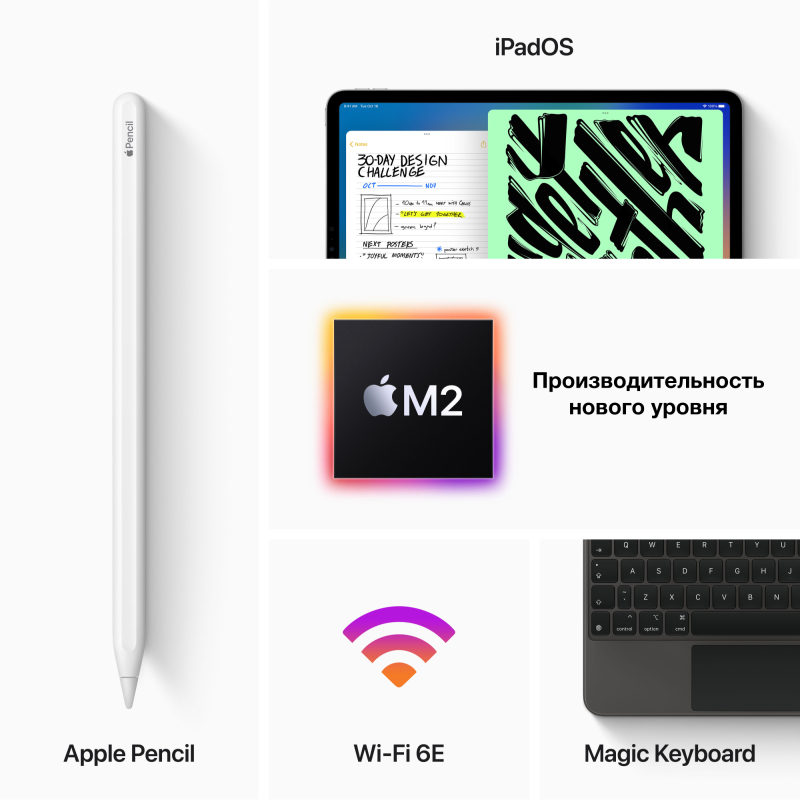 Apple iPad Pro (2022) 12,9" Wi-Fi + Cellular 256 ГБ, «серый космос» Фото-9