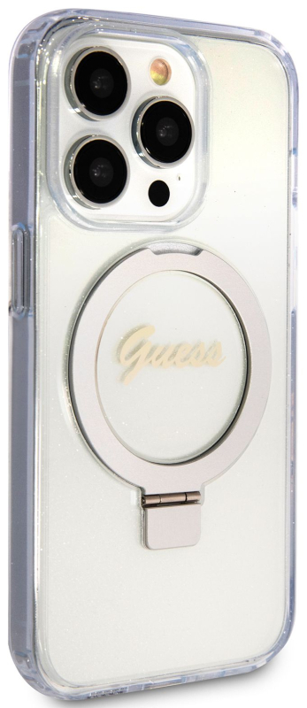 Чехол Guess Script Ring для iPhone 15 Pro Max MagSafe, прозрачный Фото-4