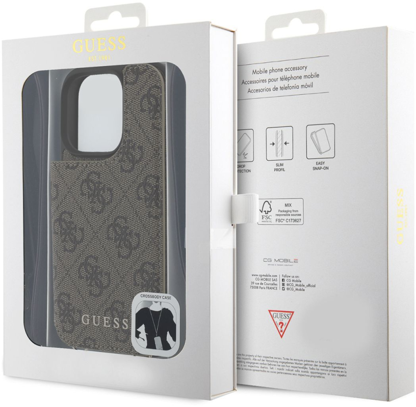 Чехол Guess Crossbody MagSafe для iPhone 16 Pro Max, коричневый Фото-5