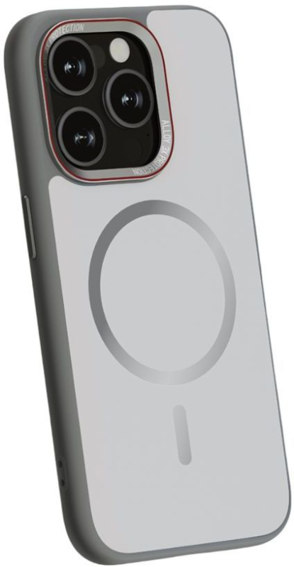 Чехол URR Matte Pure Glass MagSafe для iPhone 16 Pro, серый Фото-3