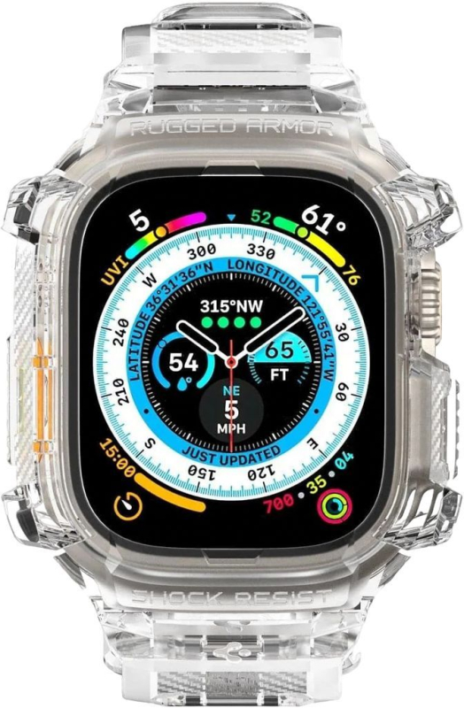 Ремешок Spigen Rugged Armor Pro Crystal Clear для Apple Watch Ultra, 49 мм, прозрачный