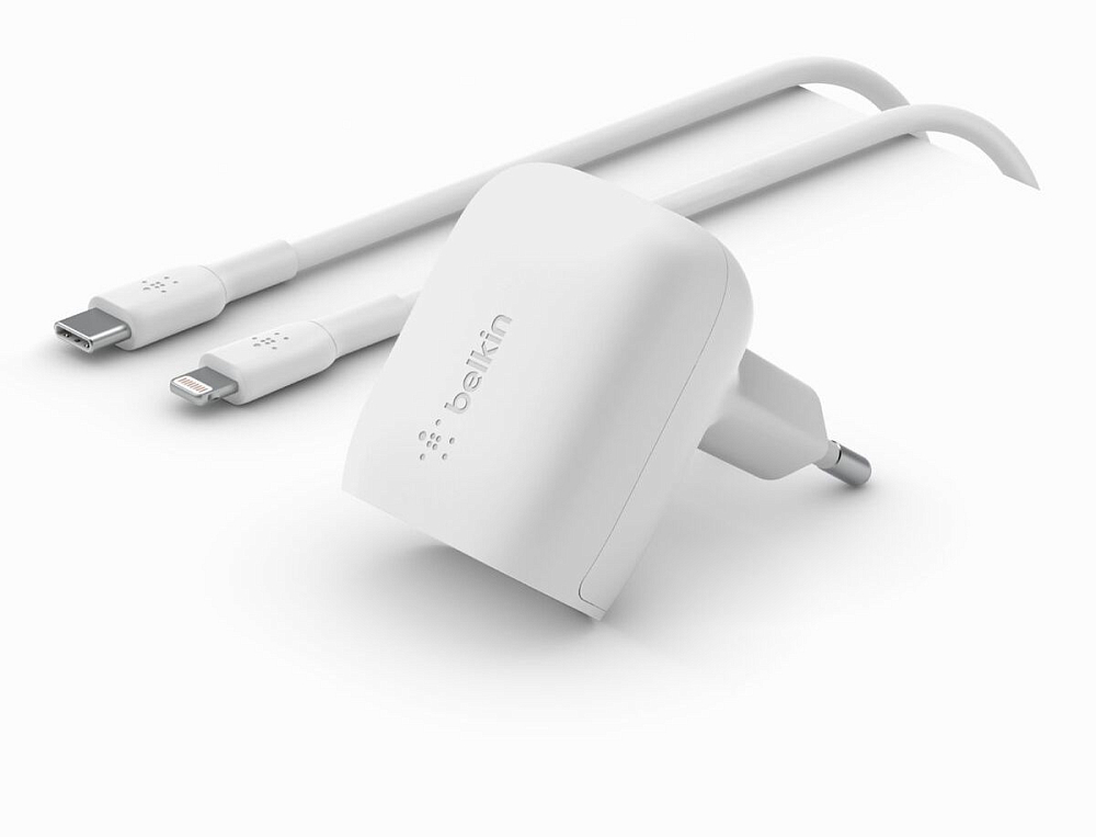 

Belkin Сетевое зарядное устройство BoostCharge USB-C и кабель USB-C/Lightning, 20 Вт, белый