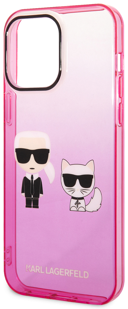 

Karl Lagerfeld Чехол & Choupette для iPhone 14 Pro Max, розовый градиент