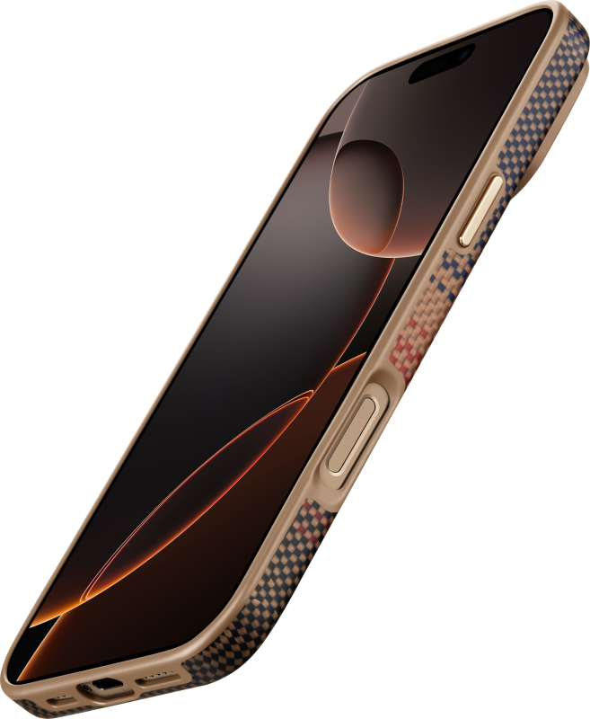Чехол Pitaka Military-Grade Protective Case для iPhone 16 Pro, кевлар, коричневый Фото-7