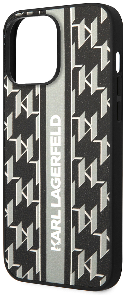 

Karl Lagerfeld Чехол Monogram Stripe для iPhone 14 Pro Max, серый