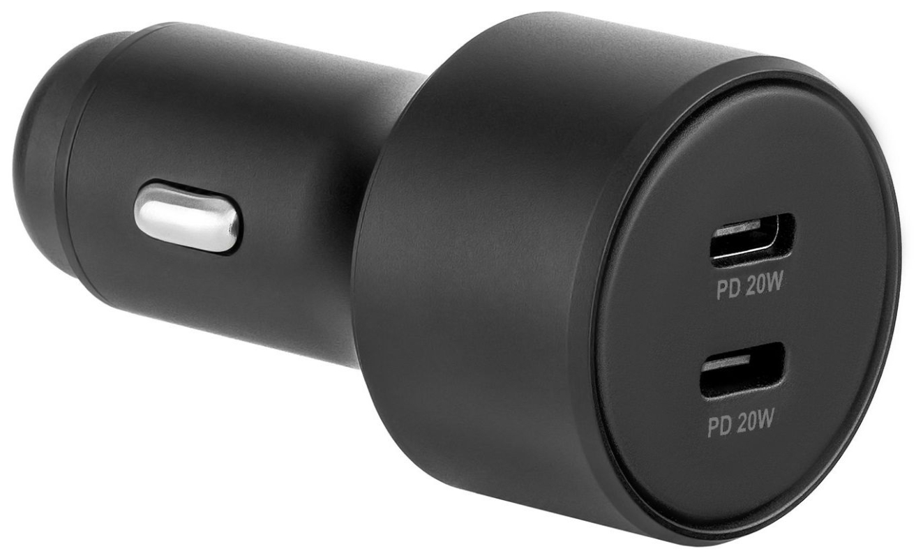 Автомобильное зарядное устройство moonfish 2хUSB-C, PD, 40 Вт, черный Фото-3