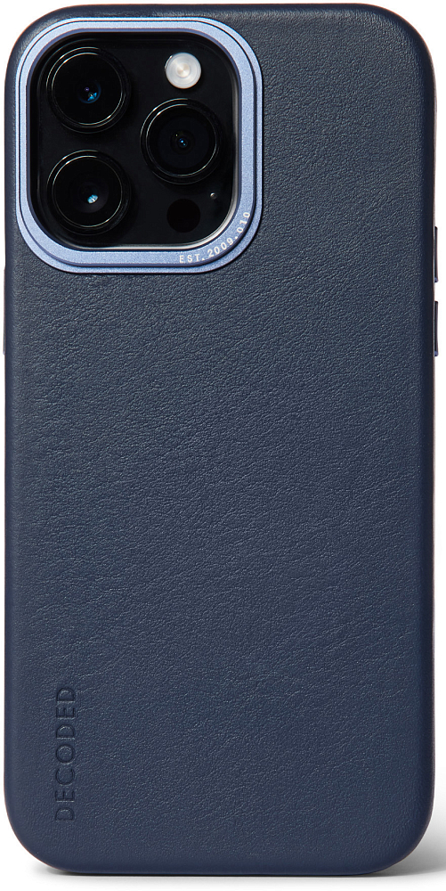 

Decoded Чехол Back Cover для iPhone 14 Pro Max, кожа, темно-синий, Каштан