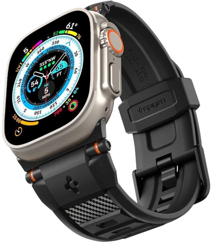 Ремешок Spigen Rugged Ultra Band для Apple Watch 49/46/45/44/42 мм, матовый черный Фото-4