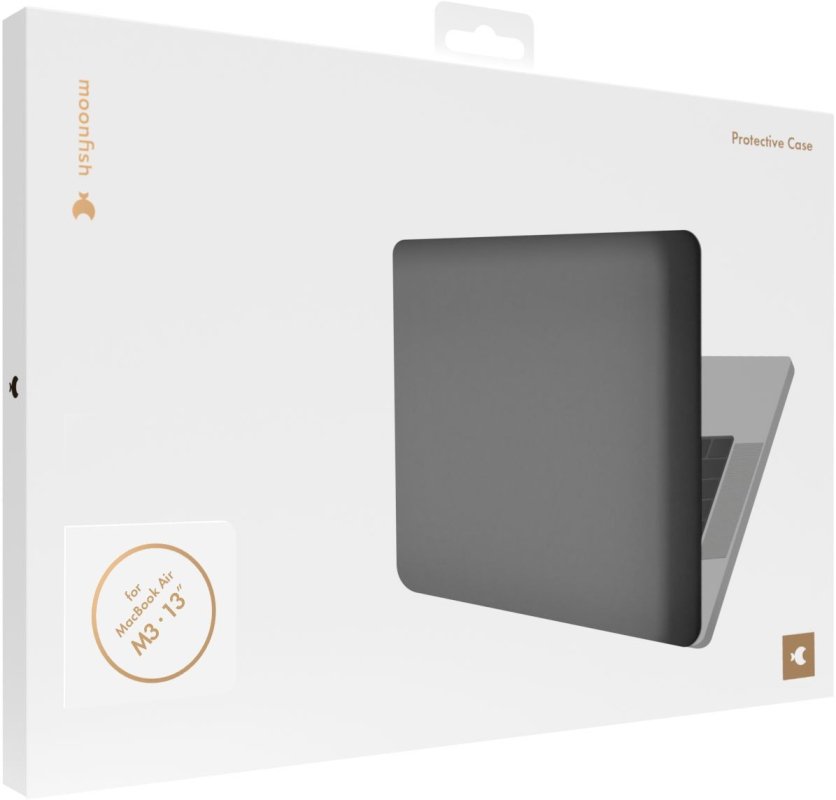 Чехол-накладка moonfish для MacBook Air 13" (M3), soft-touch, серый