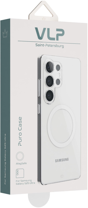 Чехол VLP Puro Case MagSafe для Galaxy S25 Ultra, поликарбонат, прозрачный Фото-5
