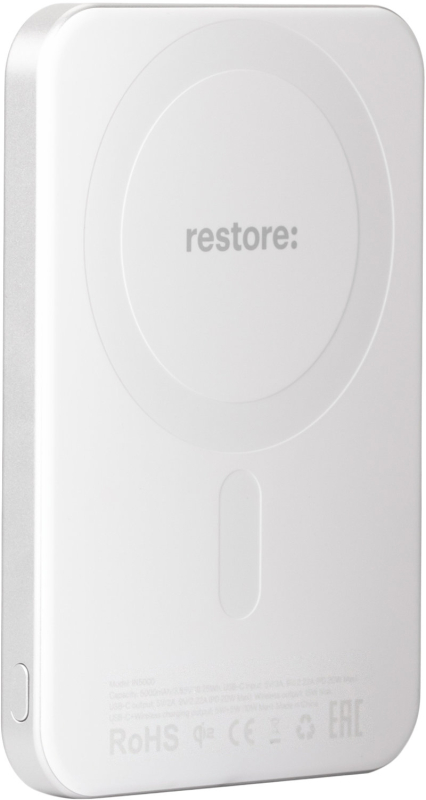 Внешний аккумулятор restore: Magnetic, 5000mAh, белый Фото-2