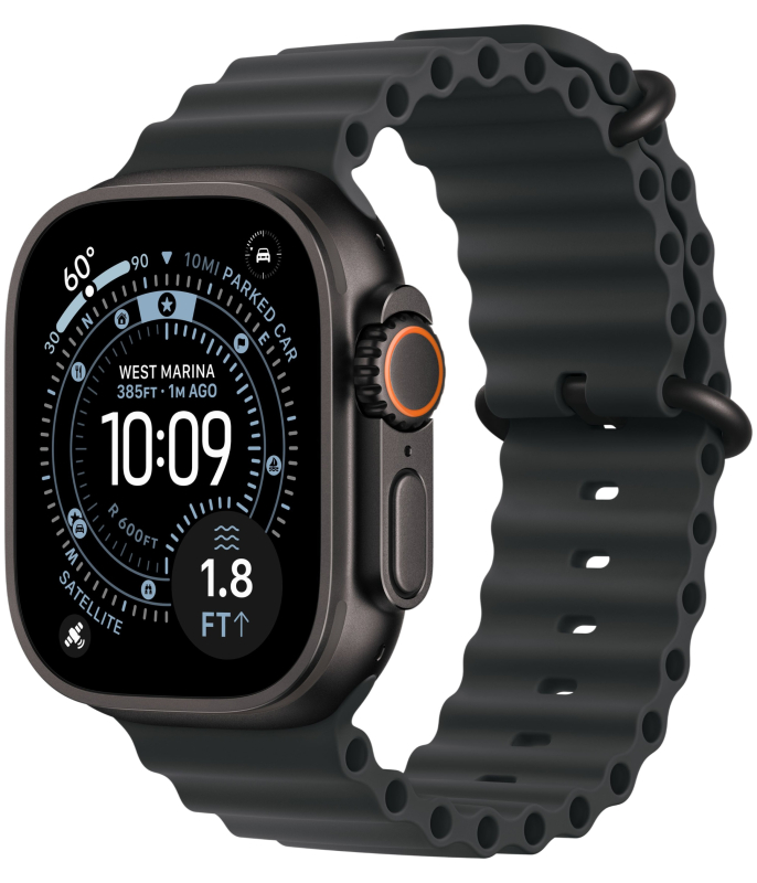 Apple Watch Ultra 3 49mm Black Ti Black Ocean Band