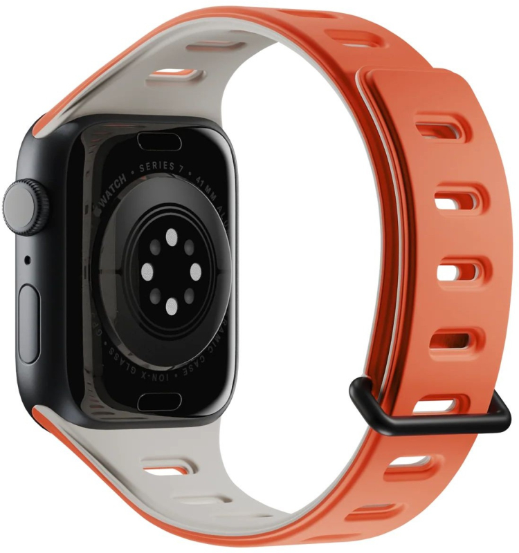Ремешок Native Union Active Strap для Apple Watch 38/40/41 мм, S, силикон, оранжевый+серый Фото-2