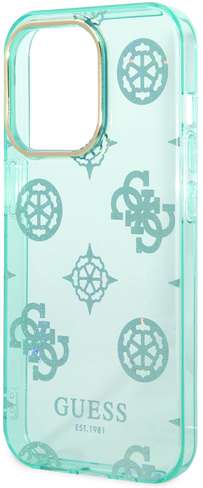 

Guess Чехол Peony для iPhone 14 Pro, бирюзовый