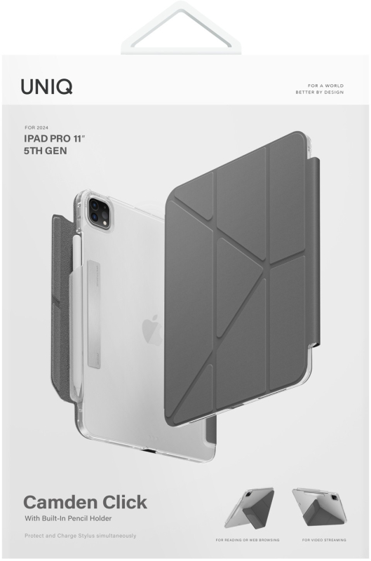 Чехол Uniq Camden Click для iPad Pro 11 (2024), серый Фото-9