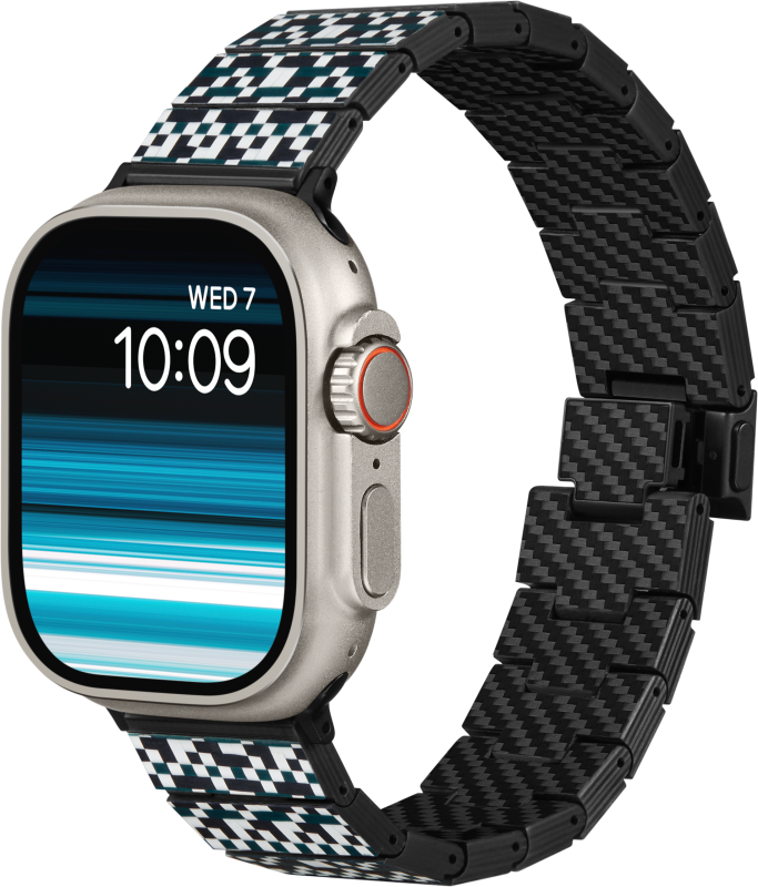 Ремешок Pitaka Mosaic для Apple Watch, 38/49 мм, карбон, черный