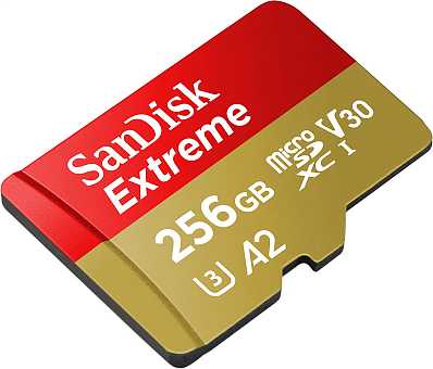 Карта памяти SanDisk Extreme microSDXC 256 ГБ с адаптером