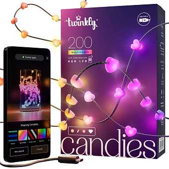 Гирлянда Twinkly Candies Heart-Shaped 200 LED, 12 м